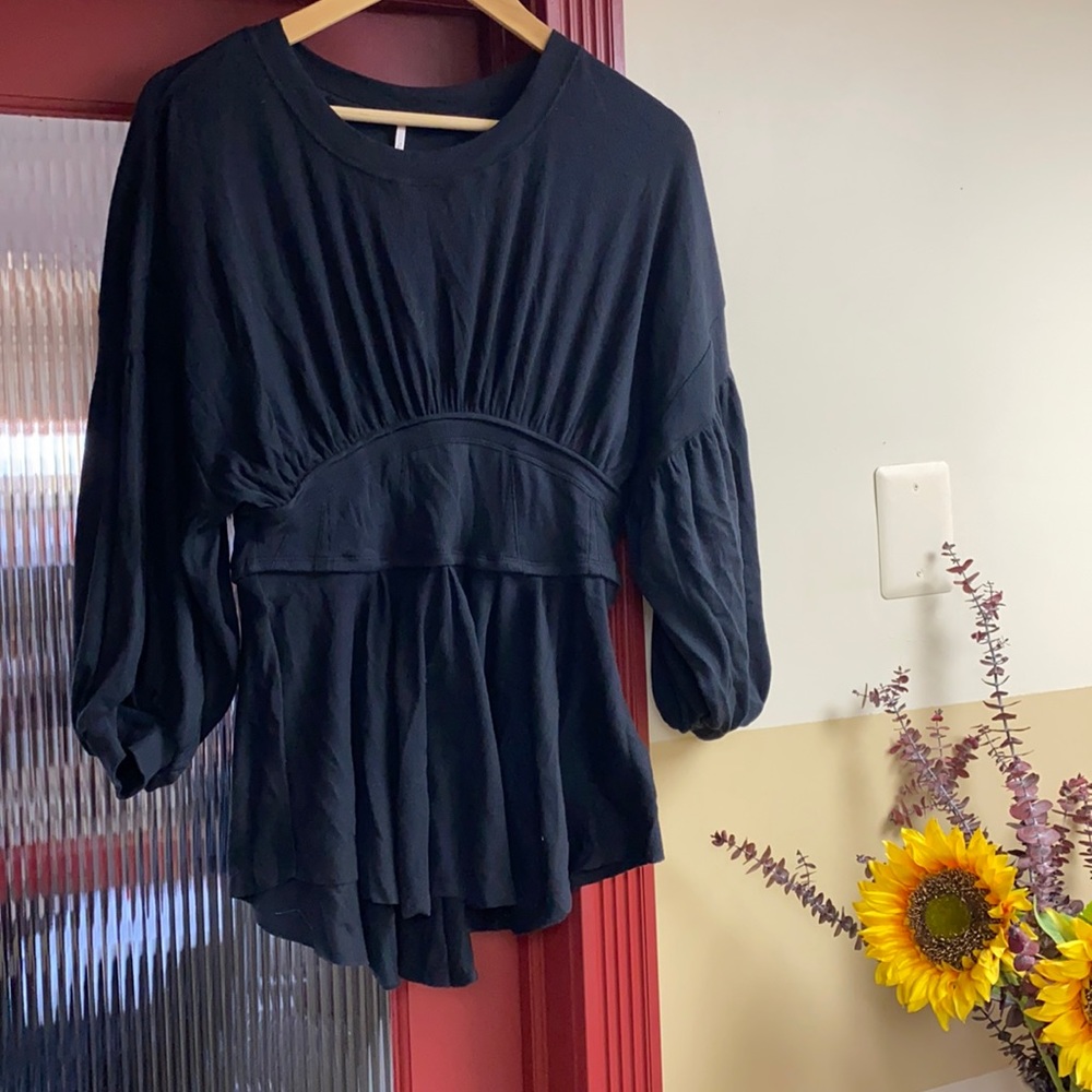 Free People Beautiful Black Detail Top NeverUsed